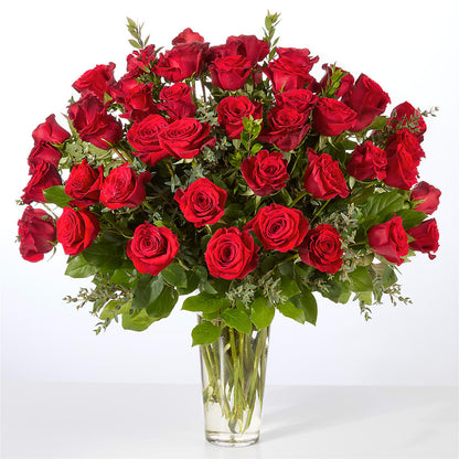 Forever Yours Fifty Stem Red Rose Bouquet – SIXTO'S FLOWER SHOP, Union City NJ