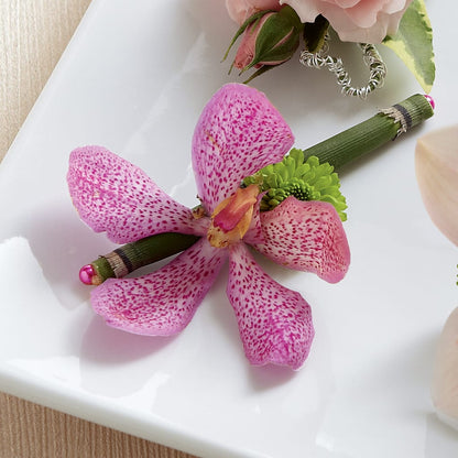 Pink Mokara Boutonniere – SIXTO'S FLOWER SHOP, Union City NJ