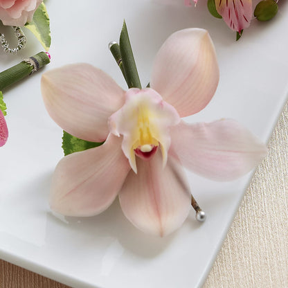 Pink Cymbidium Boutonniere – SIXTO'S FLOWER SHOP, Union City NJ