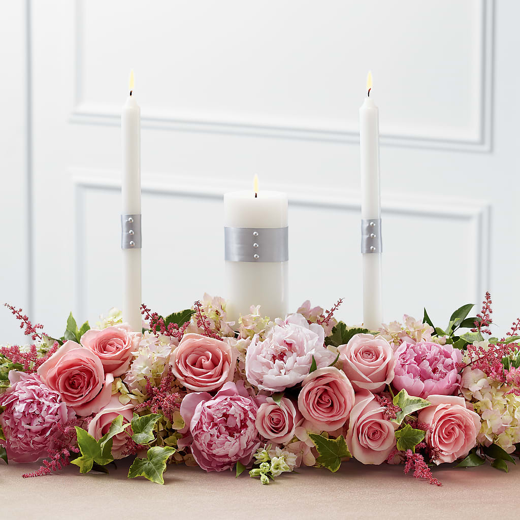 Worldwide Romance Unity Candle Arrangement – SIXTO'S FLOWER SHOP, Union City NJ