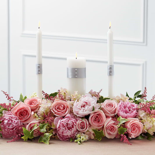 Worldwide Romance Unity Candle Arrangement – SIXTO'S FLOWER SHOP, Union City NJ
