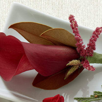 Red Calla Boutonniere – SIXTO'S FLOWER SHOP, Union City NJ