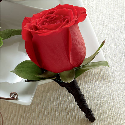 Red Rose Boutonniere – SIXTO'S FLOWER SHOP, Union City NJ
